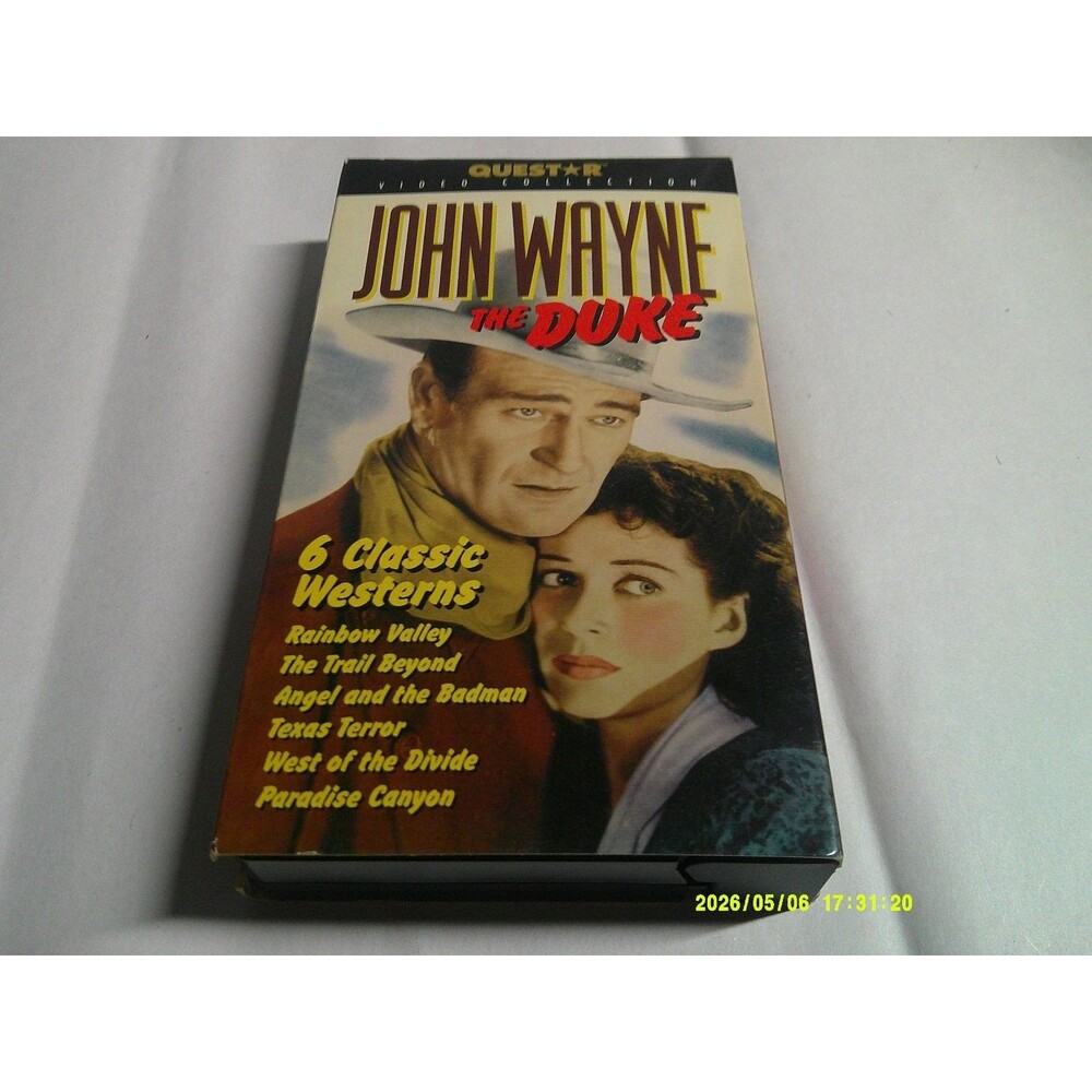 John Wayne THE Duke 6 Classic Westerns VHS Questar Video Collection Rainbow